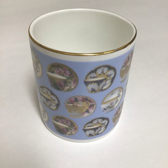 Porcelain Teacup Motif The British Museum Bone China Blue Coffee Cup Gilded Gold - Picture 8 of 12